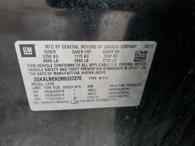 2017 GMC TERRAIN SL - 2GKALNEK0H6337276
