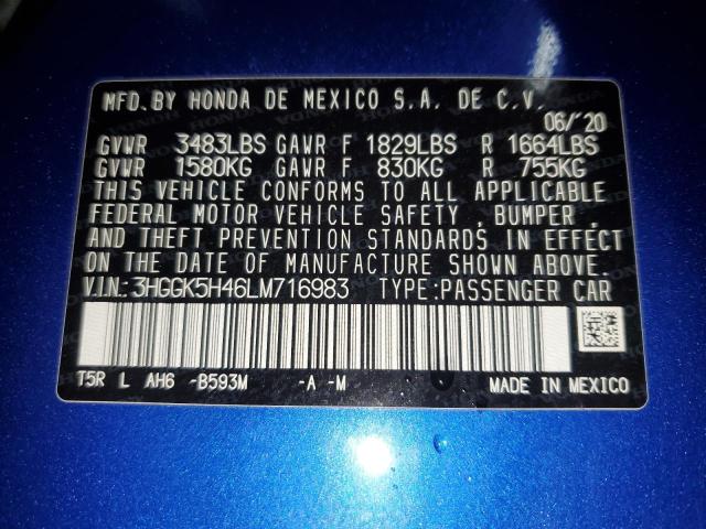 2020 HONDA FIT LX - 3HGGK5H46LM716983