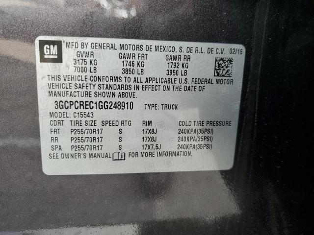 2016 CHEVROLET SILVERADO - 3GCPCREC1GG248910