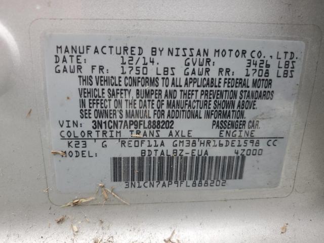 2015 NISSAN VERSA S - 3N1CN7AP9FL888202