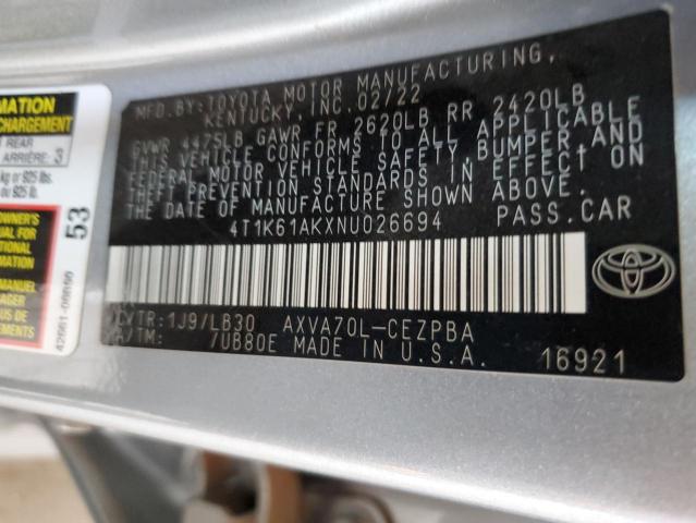 2022 TOYOTA CAMRY XSE - 4T1K61AKXNU026694
