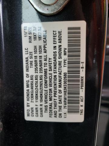 2019 HONDA CR-V EXL - 7FARW1H83KE002680