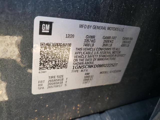 2021 CHEVROLET TAHOE C150 - 1GNSCNKD0MR222527