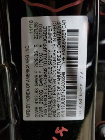2019 ACURA TLX TECHNO - 19UUB3F42KA006548