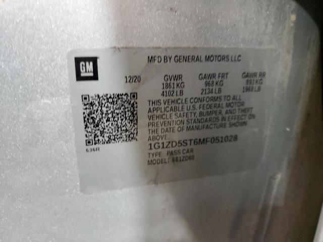 2021 CHEVROLET MALIBU LT - 1G1ZD5ST6MF051028