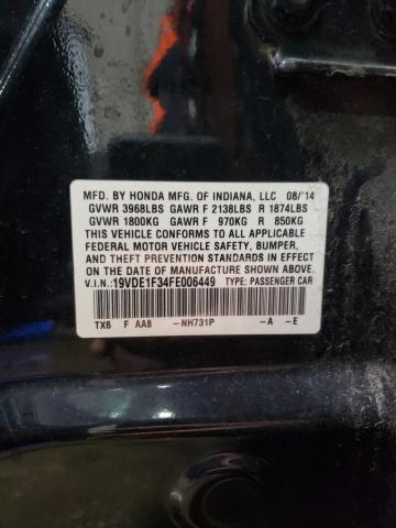 2015 ACURA ILX 20 19VDE1F34FE006449