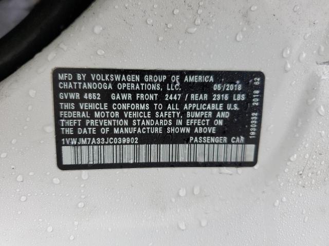 2018 VOLKSWAGEN PASSAT GT 1VWJM7A33JC039902