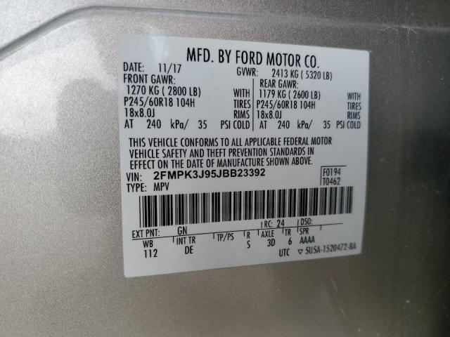 2018 FORD EDGE SEL 2FMPK3J95JBB23392