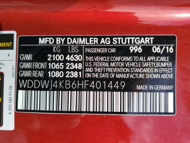 2017 MERCEDES-BENZ C 300 4MAT WDDWJ4KB6HF401449