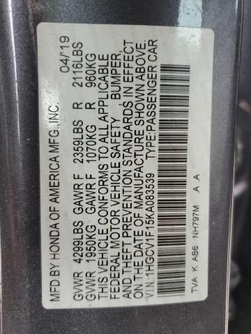 2019 HONDA ACCORD LX - 1HGCV1F15KA083539