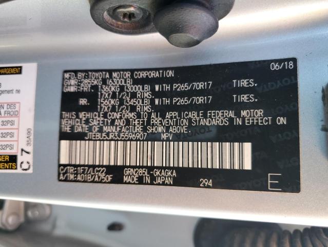 2018 TOYOTA 4RUNNER SR - JTEBU5JR3J5596907