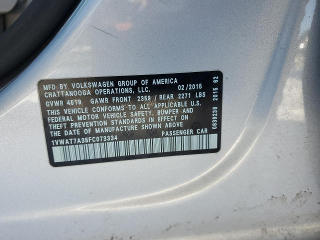 2015 VOLKSWAGEN PASSAT S - 1VWAT7A35FC073334