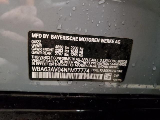 2022 BMW 430I GRAN WBA63AV04NFM77774