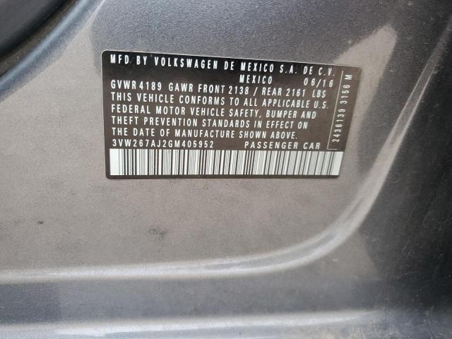 2016 VOLKSWAGEN JETTA S - 3VW267AJ2GM405952