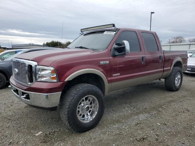 FORD F250 SUPER 2007 burgundy crew pic diesel 1FTSW21P67EA04582 photo #1