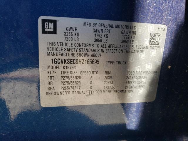 2017 CHEVROLET SILVERADO 1GCVKSEC9HZ165695