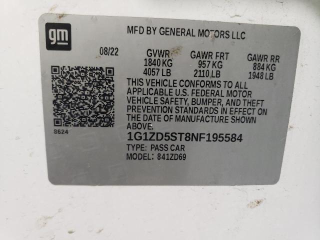 2022 CHEVROLET MALIBU LT - 1G1ZD5ST8NF195584