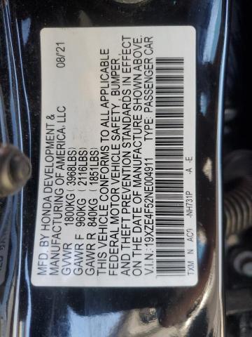 2022 HONDA INSIGHT EX 19XZE4F52NE004911