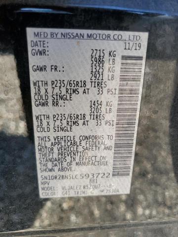2020 NISSAN PATHFINDER - 5N1DR2BN5LC593722