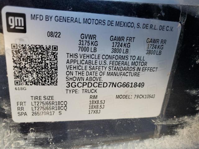 3GCPDCED7NG661849 2022 CHEVROLET ALL Models