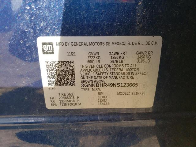 2022 CHEVROLET BLAZER 2LT - 3GNKBHR49NS123665