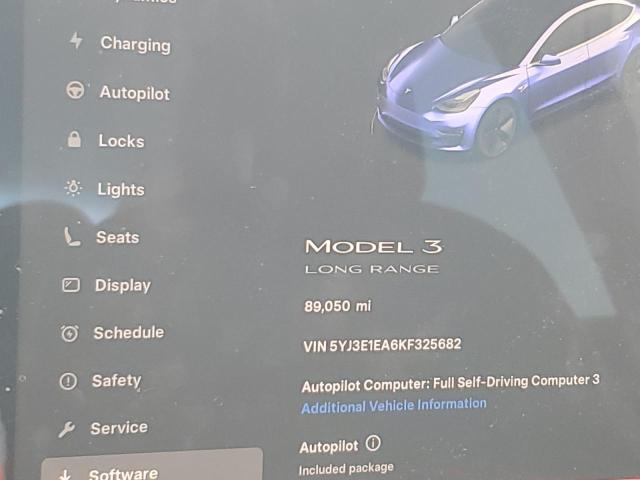 2019 TESLA MODEL 3 5YJ3E1EA6KF325682