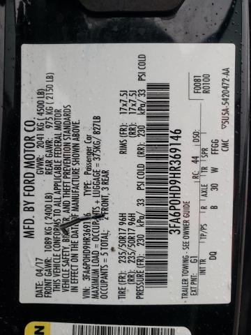 2017 FORD FUSION SE 3FA6P0HD9HR369146