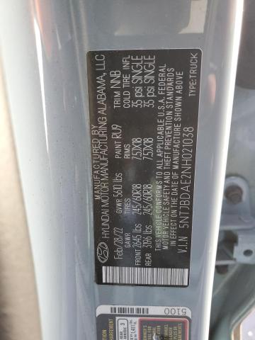 2022 HYUNDAI SANTA CRUZ - 5NTJBDAE2NH021038