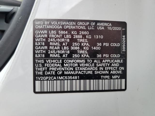 2021 VOLKSWAGEN ATLAS S - 1V2GP2CA1MC535481