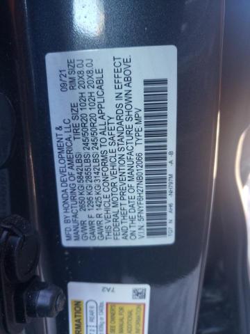 2022 HONDA PILOT SE 5FNYF6H27NB012066