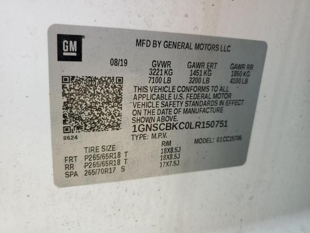 2020 CHEVROLET TAHOE C150 - 1GNSCBKC0LR150751
