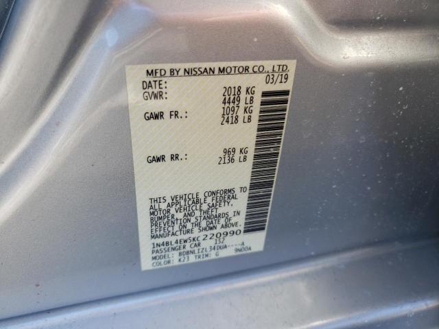 2019 NISSAN ALTIMA SL - 1N4BL4EW5KC220990