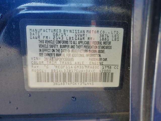 2019 NISSAN SENTRA S - 3N1AB7AP0KY396445