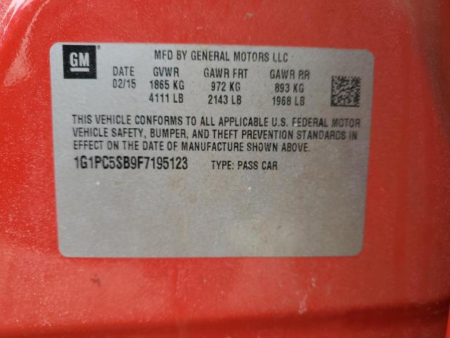 2015 CHEVROLET CRUZE LT - 1G1PC5SB9F7195123