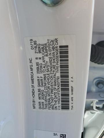 2019 HONDA ACCORD SPO - 1HGCV1F37KA037793