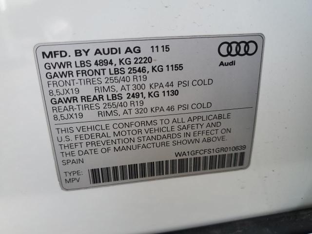 2016 AUDI Q3 PRESTIG WA1GFCFS1GR010639