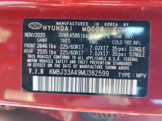2021 HYUNDAI TUCSON LIM - KM8J33A49MU382599