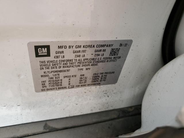 2022 CHEVROLET TRAX 1LT - KL7CJPSM0NB556787