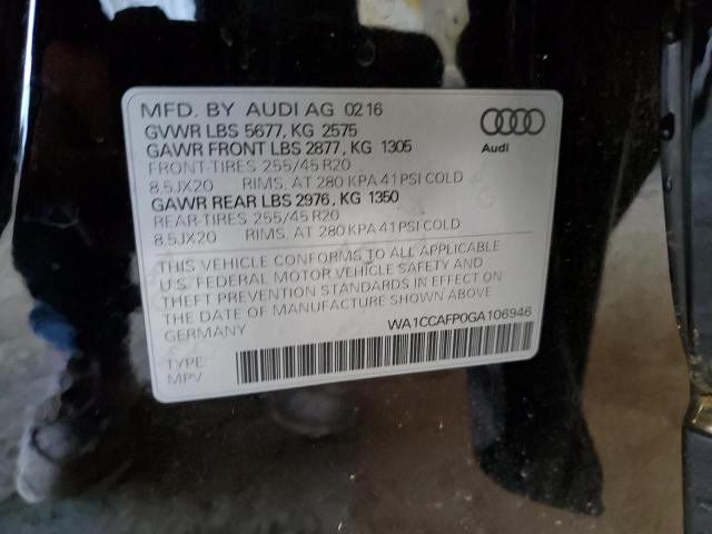 2016 AUDI SQ5 PREMIU WA1CCAFP0GA106946