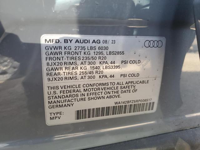 2024 AUDI Q4 E-TRON WA142BFZ5RP006517
