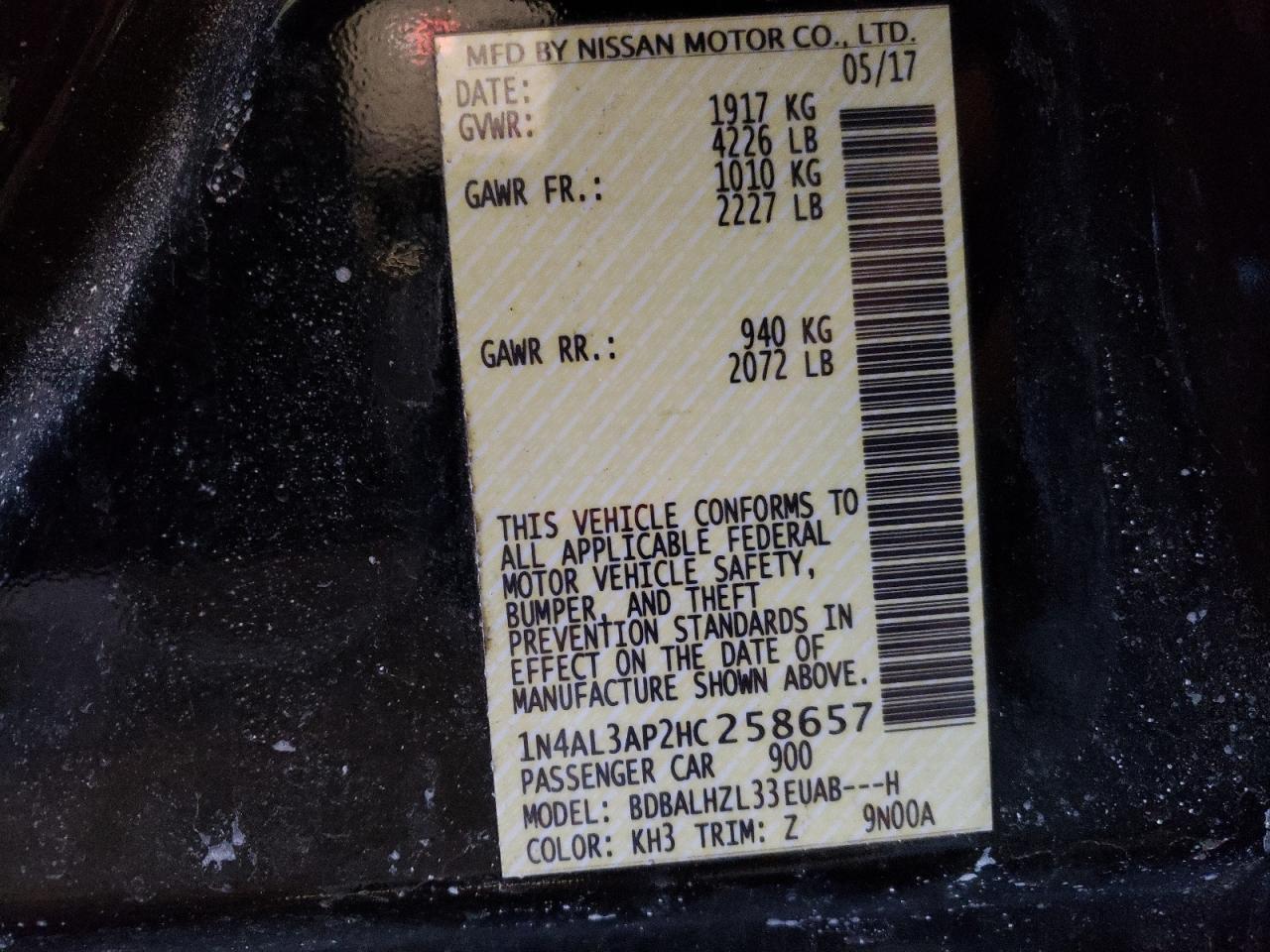 Nissan Altima 2.5 2017