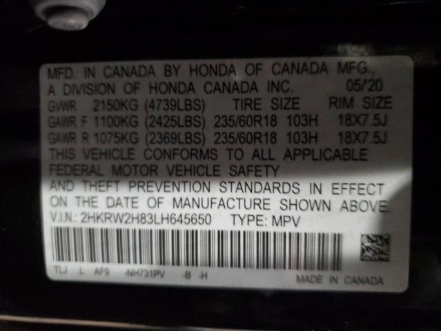 2020 HONDA CR-V EXL - 2HKRW2H83LH645650