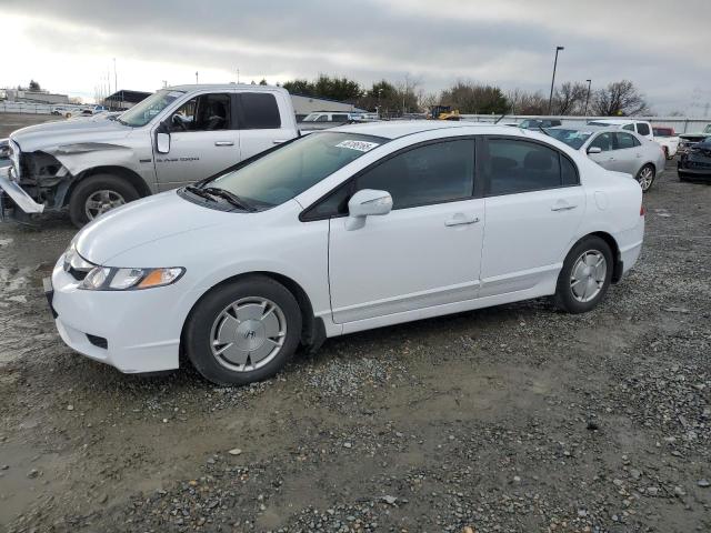 HONDA CIVIC HYBR 2009 white  hybrid engine JHMFA36299S015498 photo #1