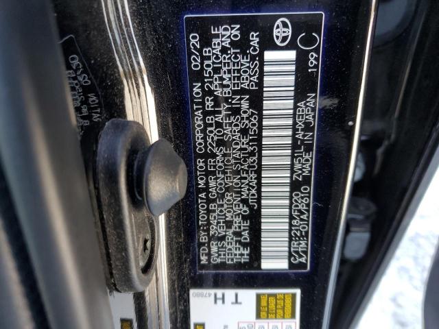 2020 TOYOTA PRIUS L - JTDKARFU3L3115067