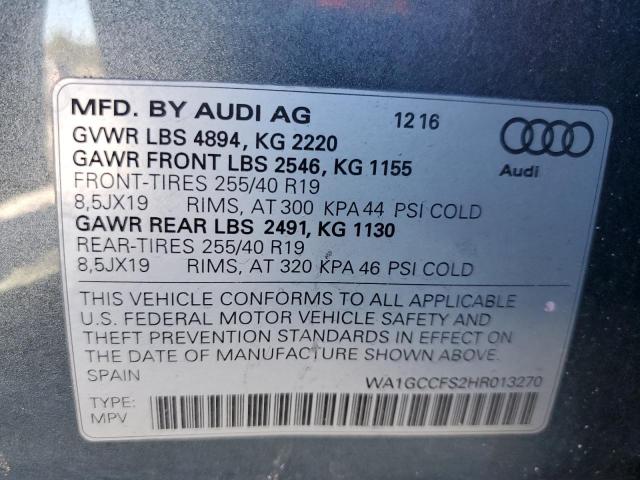 2017 AUDI Q3 PRESTIG WA1GCCFS2HR013270