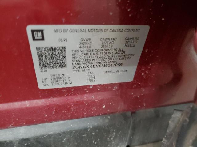 2021 CHEVROLET EQUINOX LT - 2GNAXKEV6M6147069