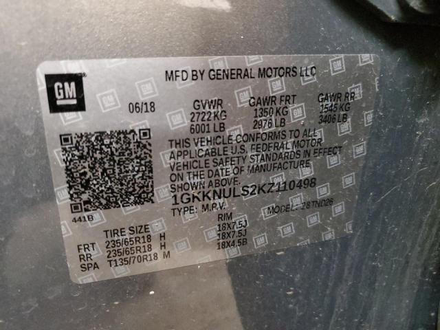 2019 GMC ACADIA 1GKKNULS2KZ110498
