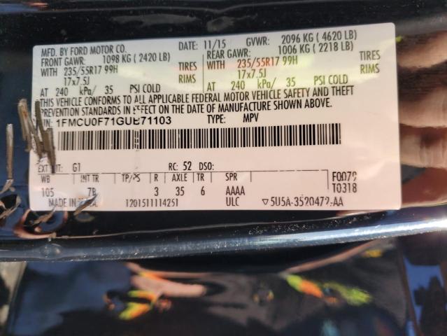2016 FORD ESCAPE S 1FMCU0F71GUB71103