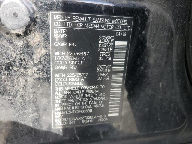 2016 NISSAN ROUGE KNMAT2MTXGP685511