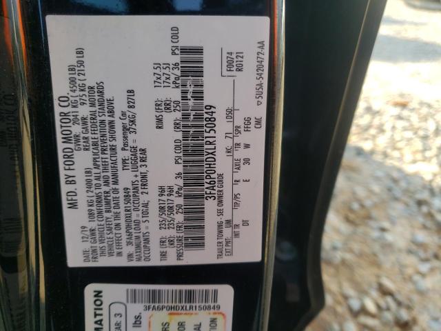 2020 FORD FUSION SE - 3FA6P0HDXLR150849